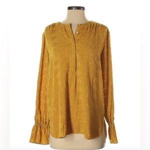 Mustard Yellow Boho Blouse - Ann Taylor